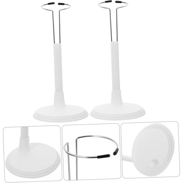 Support per bambole Beaupretty 2 pezzi in PVC bianco resistente e portatile