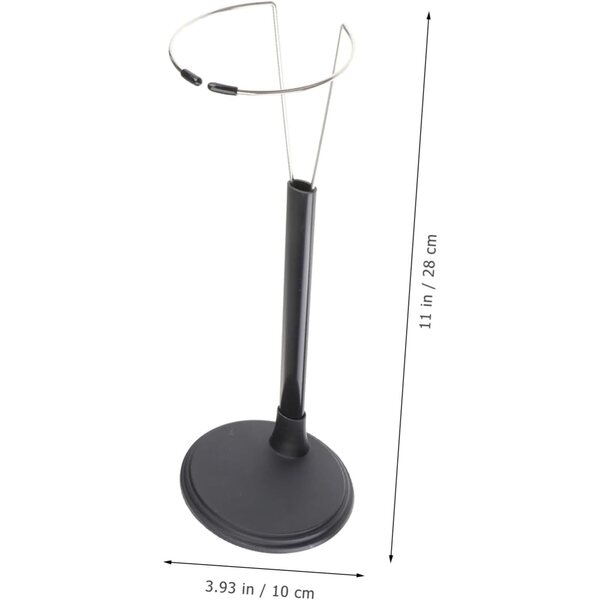 Support per Bambole Regolabile 20-28 cm in PVC Nero - Set 2 Pezzi Portatile