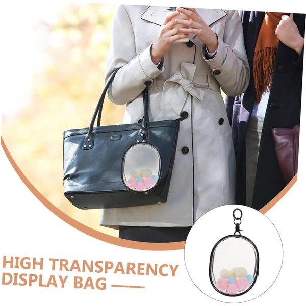 ERINGOGO Borsa Trasparente per Bambole in PVC Leggero e Portatile 13x10,5x5,5 cm