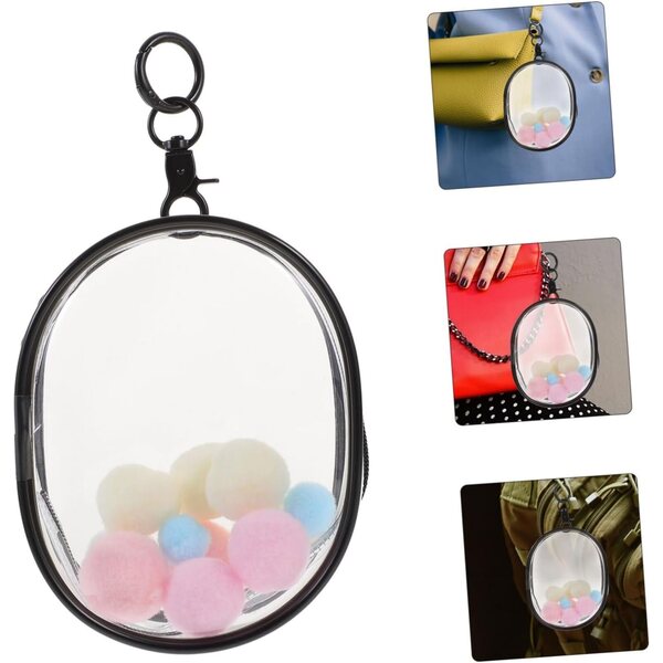 ERINGOGO Borsa Trasparente per Bambole in PVC Leggero e Portatile 13x10,5x5,5 cm