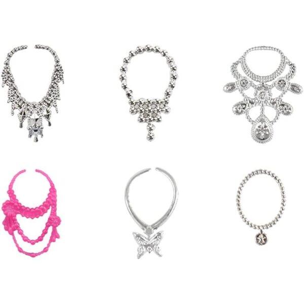 Set 32 accessori per bambole: 10 abiti, scarpe, occhiali e collane per giochi di ruolo