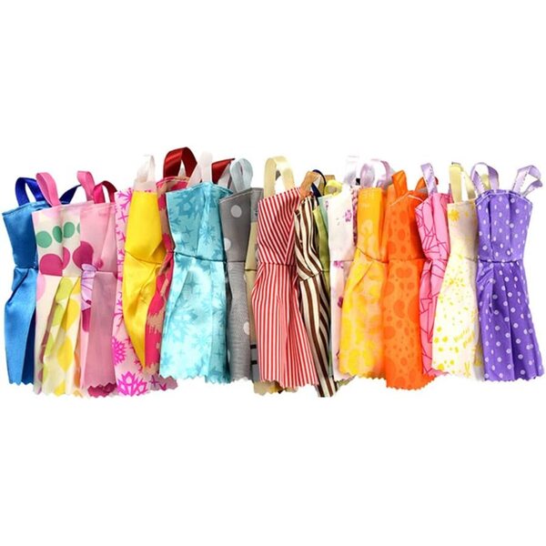 Set 32 accessori per bambole: 10 abiti, scarpe, occhiali e collane per giochi di ruolo