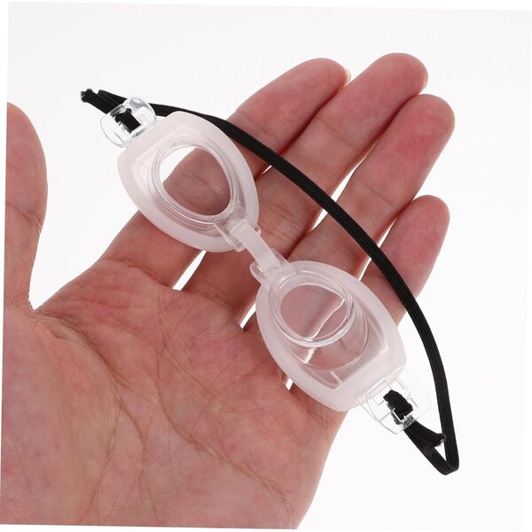 Set 4 paia occhiali da nuoto bianchi per bambole, accessori leggeri in plastica per bricolage e costumi