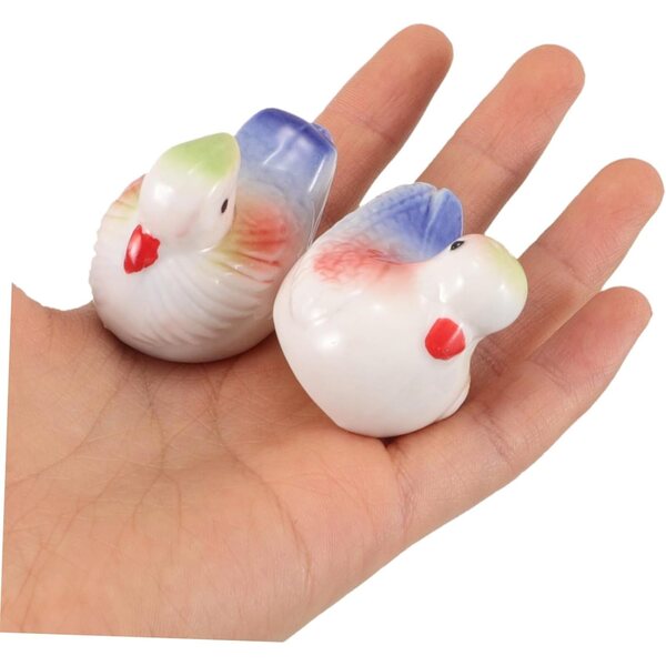 IMIKEYA 2 Poggiamestolo Anatra in Ceramica Decorativi per Stoviglie Multicolore