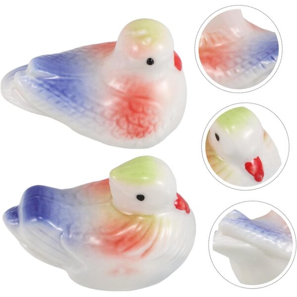 IMIKEYA 2 Poggiamestolo Anatra in Ceramica Decorativi per Stoviglie Multicolore