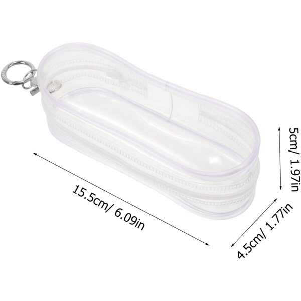 VICASKY Mini Pochette Trasparente per bambole - Custodia Leggera in PVC 15,5x5x4,5 cm