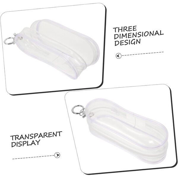 VICASKY Mini Pochette Trasparente per bambole - Custodia Leggera in PVC 15,5x5x4,5 cm