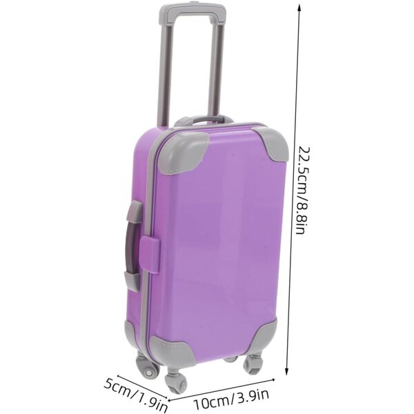 KOMBIUDA 2er-Set Spielzeugkoffer für Kinder, Mini-Koffer aus ABS für Puppen, Rosa