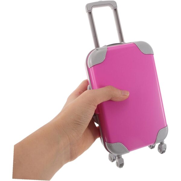 KOMBIUDA 2er-Set Spielzeugkoffer für Kinder, Mini-Koffer aus ABS für Puppen, Rosa