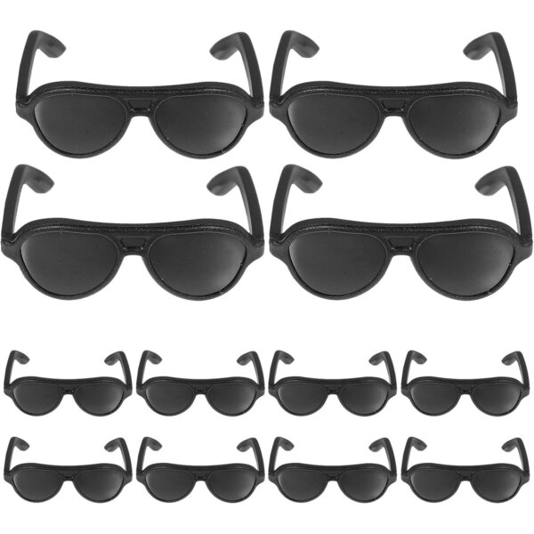 Beaupretty 12 mini occhiali da sole neri per bambole, accessori moda per giochi di ruolo