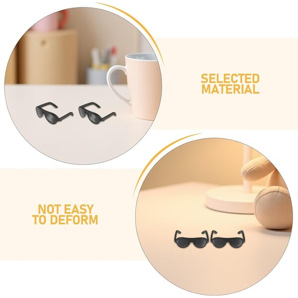 Beaupretty 12 mini occhiali da sole neri per bambole, accessori moda per giochi di ruolo