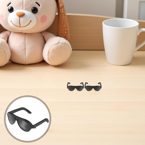 Beaupretty 12 mini occhiali da sole neri per bambole, accessori moda per giochi di ruolo