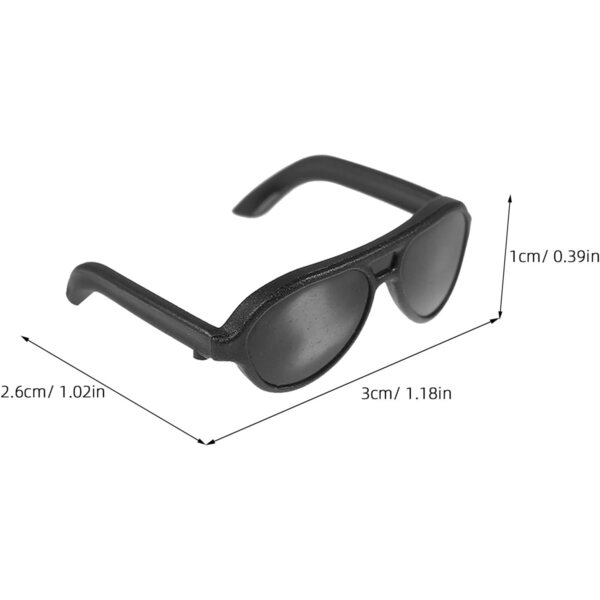 Beaupretty 12 mini occhiali da sole neri per bambole, accessori moda per giochi di ruolo