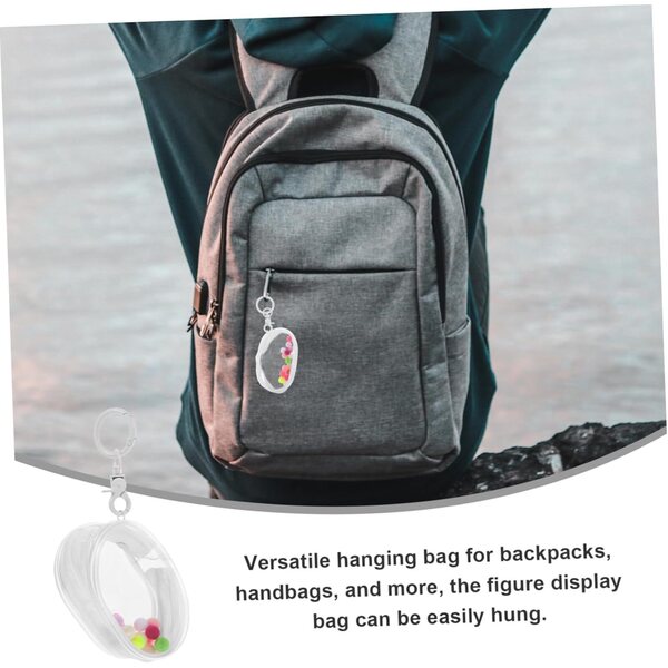 Transparente Tasche für Puppen und Figuren, tragbarer Organizer mit Reißverschluss, 16,5 x 6,5 x 4,2 cm