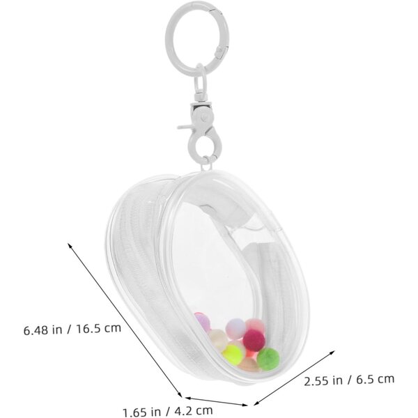 Transparente Tasche für Puppen und Figuren, tragbarer Organizer mit Reißverschluss, 16,5 x 6,5 x 4,2 cm