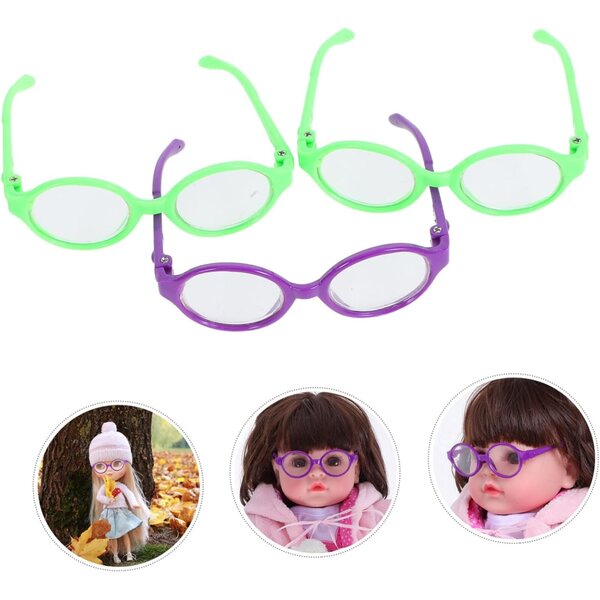 UPKOCH Set 3 Occhiali Colorati per Bambole - Accessori Moda e Costume Bambini