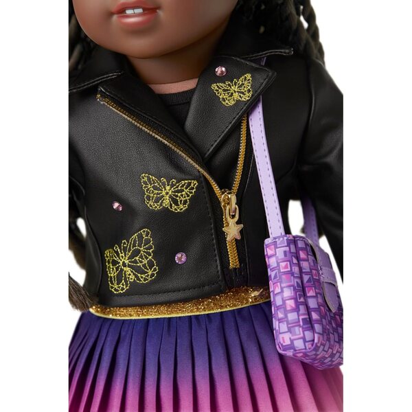 Accessoires von Makena American Girl: Motorradjacke, Tasche und Modenotizbuch