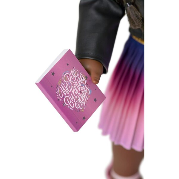 Accessoires von Makena American Girl: Motorradjacke, Tasche und Modenotizbuch