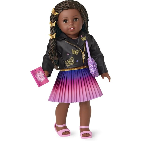 Accessoires von Makena American Girl: Motorradjacke, Tasche und Modenotizbuch
