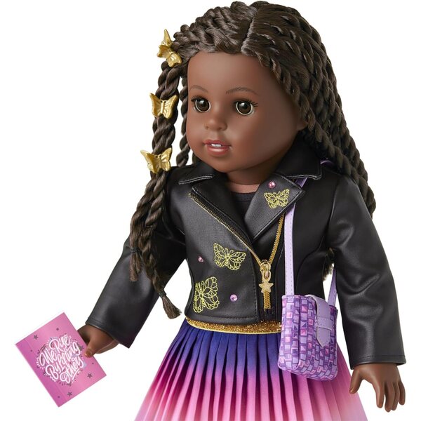 Accessoires von Makena American Girl: Motorradjacke, Tasche und Modenotizbuch