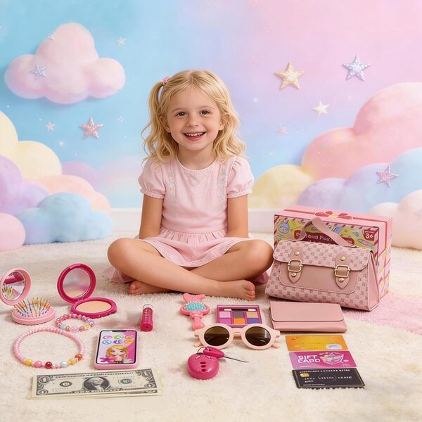 Miniatur-Handtasche für Kinder – farbenfrohes Prinzessinnen-Design, tragbar und leicht zu öffnen