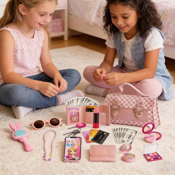 Miniatur-Handtasche für Kinder – farbenfrohes Prinzessinnen-Design, tragbar und leicht zu öffnen