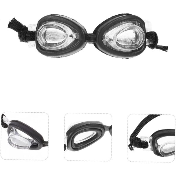 KOMBIUDA Mini-Schwimmbrille für Puppen – 2 Stück realistisches Kunststoffzubehör