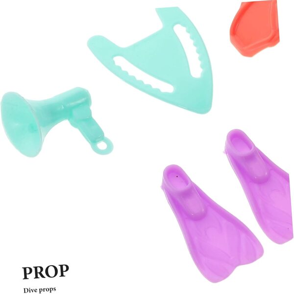 6er-Set Mini-Tauchausrüstungsset für Puppen mit Flossen und Sauerstoffflasche