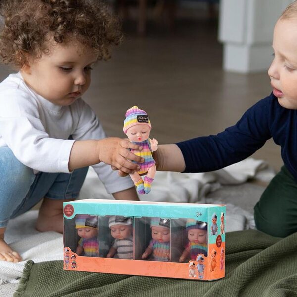 Générique Kit 4 Teile realistische wiedergeborene Babys für Kinder von 1–3 Jahren, Lernspielzeug