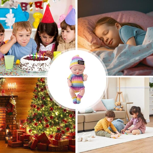 Générique Kit 4 Teile realistische wiedergeborene Babys für Kinder von 1–3 Jahren, Lernspielzeug