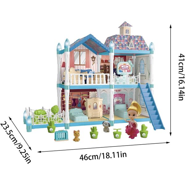 bellv Princess Castle Spielhaus mit Lichtern für Kinder