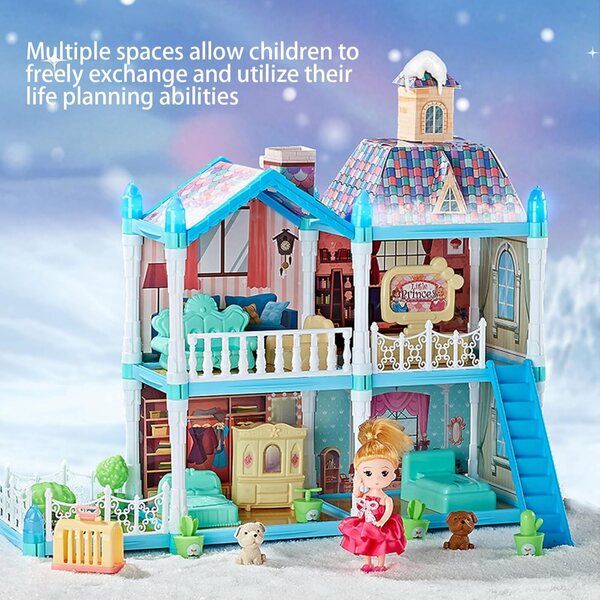 bellv Princess Castle Spielhaus mit Lichtern für Kinder