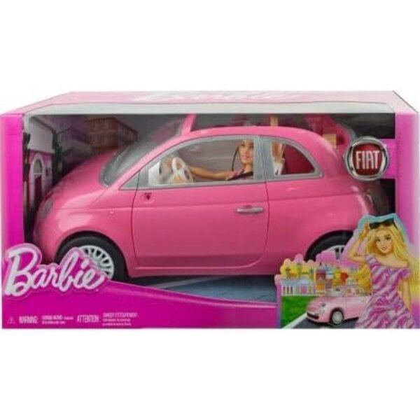 Rosa Fiat 500 Cabrio mit Puppenzubehör für Kinder-Rollenspiele