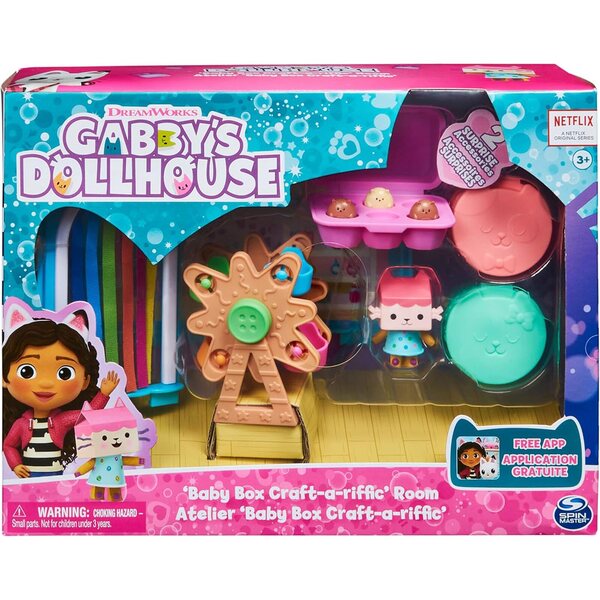 Gabby's Dollhouse Playset Deluxe Polochat & Atelier Baby Box mit 1 Figur und Zubehör