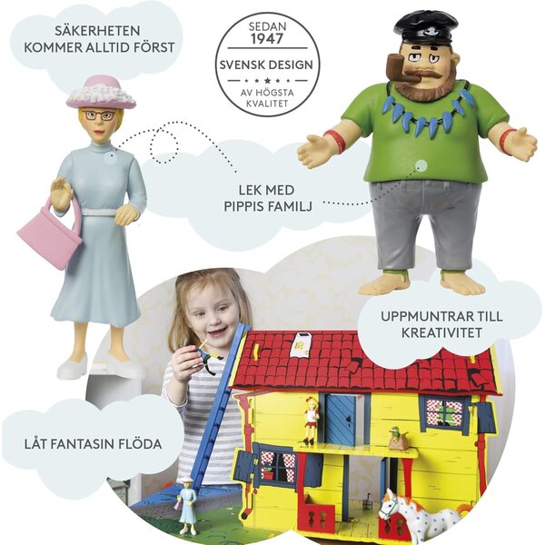 Figuren Pippi Langstrumpf Ephraim und Fräulein Prysselius Spiel für Kinder ab 3 Jahren