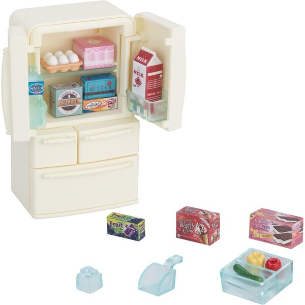 Sylvanian Families Kühlschrank-Set mit Zubehör, fantasievolle Spiele für Kinder