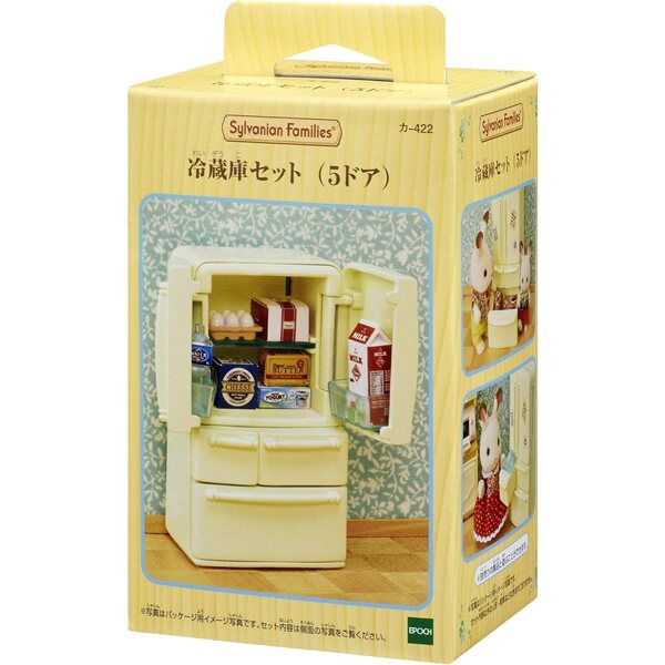 Sylvanian Families Kühlschrank-Set mit Zubehör, fantasievolle Spiele für Kinder