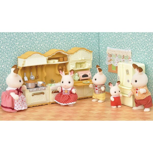 Sylvanian Families Kühlschrank-Set mit Zubehör, fantasievolle Spiele für Kinder