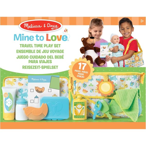 Melissa & Doug Mine to Love Reiseset für Puppen mit 17 Zubehörteilen