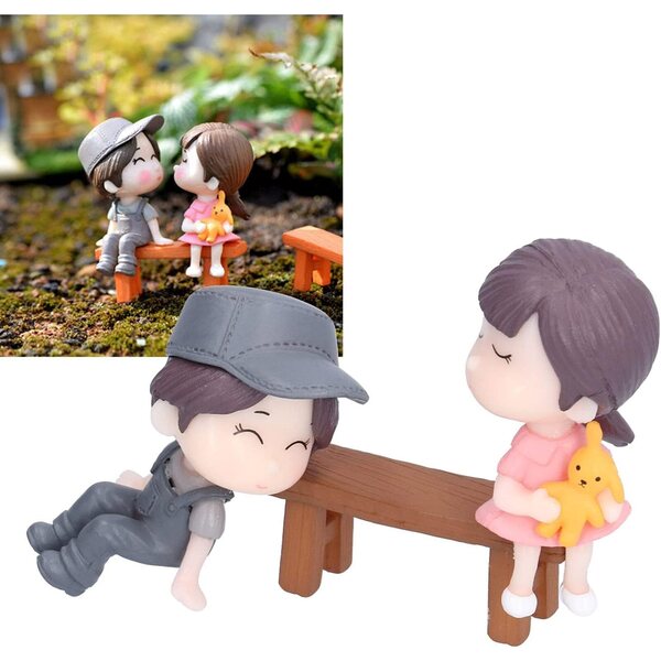 Mini-Harzpaar-Puppenornamente für Garten- und Heimdekoration