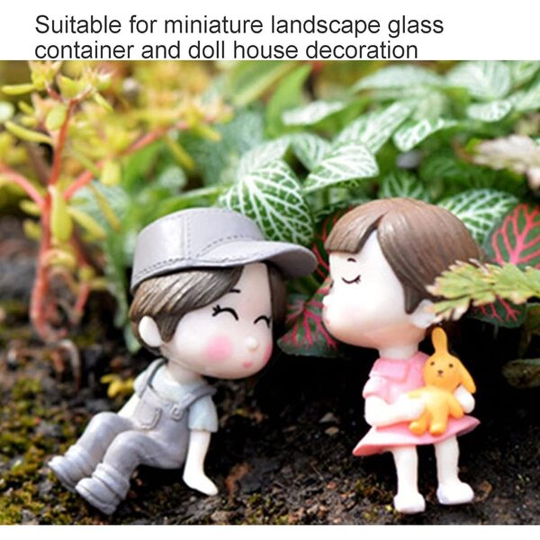 Mini-Harzpaar-Puppenornamente für Garten- und Heimdekoration