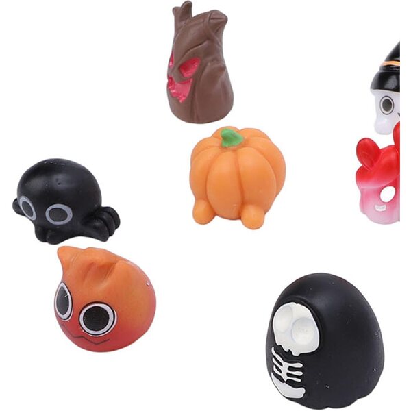 Halloween-Figuren aus wasserfestem Harz – Set mit 12 Miniatur-Geister- und Totenkopf-Dekorationen