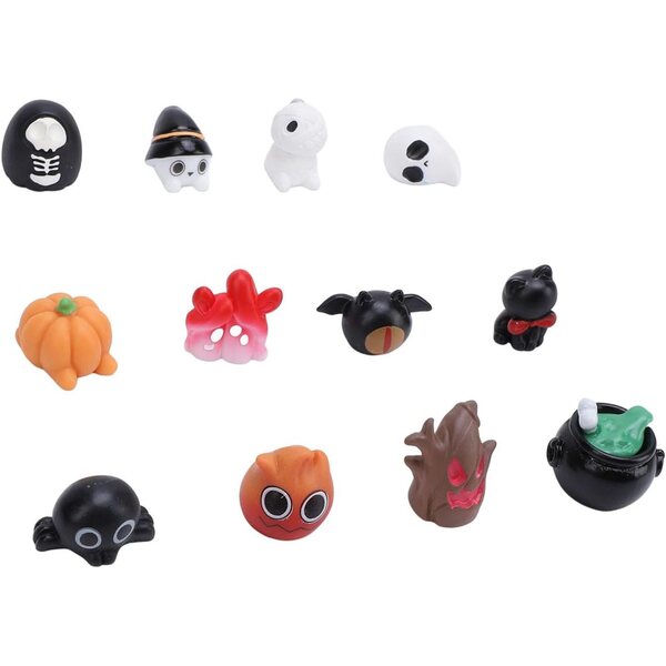 Halloween-Figuren aus wasserfestem Harz – Set mit 12 Miniatur-Geister- und Totenkopf-Dekorationen