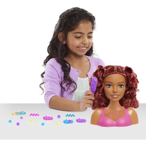 Barbie Testa da Parrucchiera con Accessori 17 pezzi per Bimbi da 3 Anni