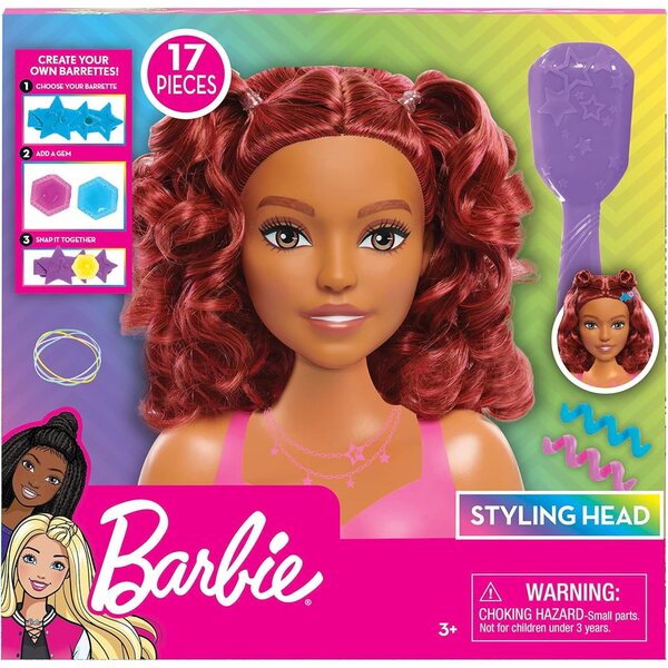 Barbie Testa da Parrucchiera con Accessori 17 pezzi per Bimbi da 3 Anni