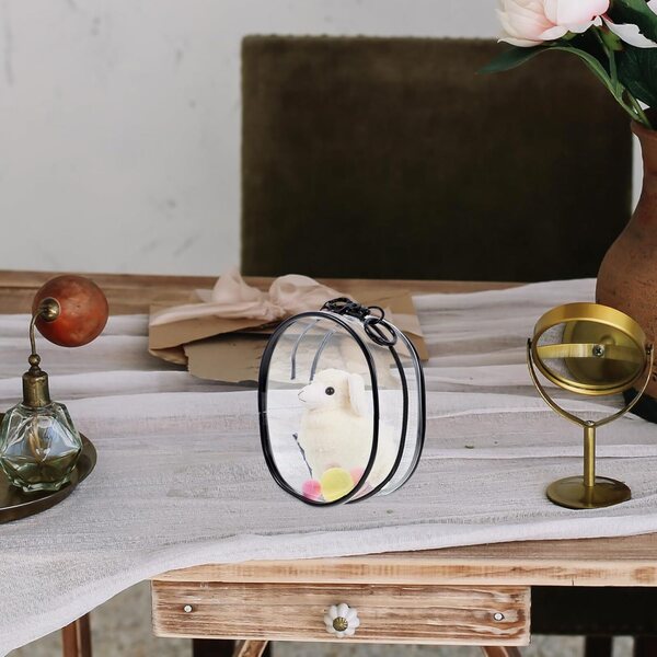 Sac Porta bambole Transparent PVC 10cm con Doppia Cerniera e Portachiavi Nero
