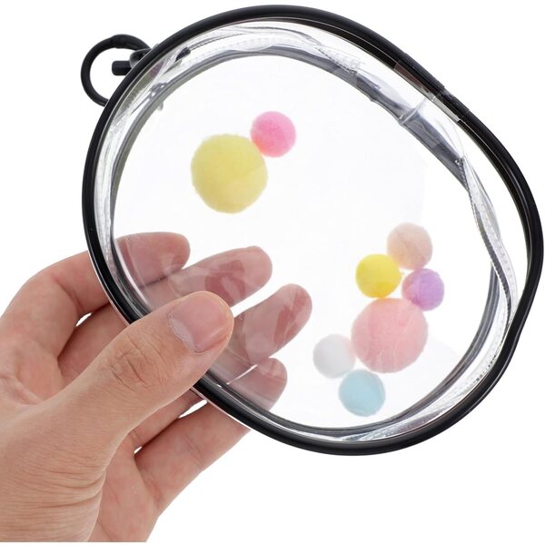 Sac Porta bambole Transparent PVC 10cm con Doppia Cerniera e Portachiavi Nero