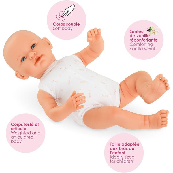 Corolle Mon Grand Pink Doll 42 cm – Realistische Neugeborenenpuppe ab 3 Jahren