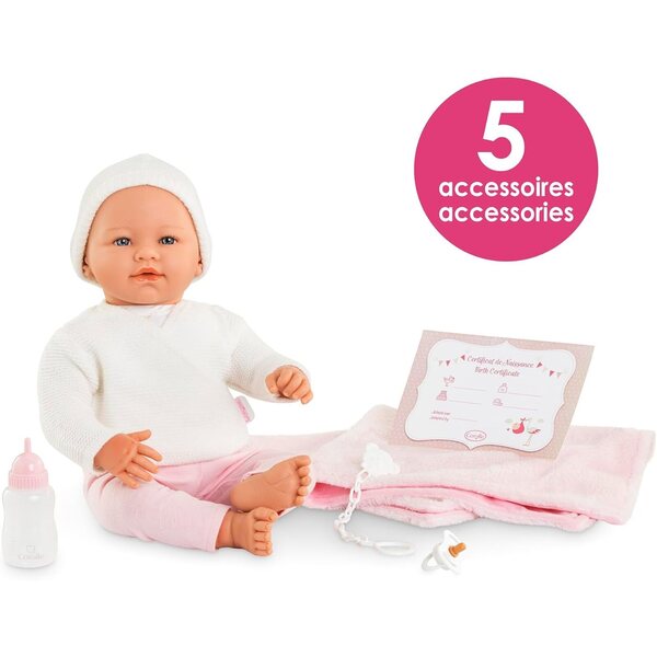 Corolle Mon Grand Pink Doll 42 cm – Realistische Neugeborenenpuppe ab 3 Jahren
