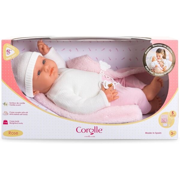 Corolle Mon Grand Pink Doll 42 cm – Realistische Neugeborenenpuppe ab 3 Jahren
